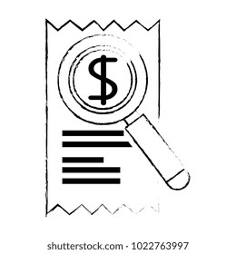 magnifying glass with receipt