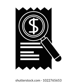 magnifying glass with receipt