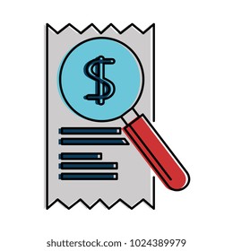 magnifying glass with receipt