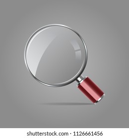 magnifying glass with red handle vector illustration
