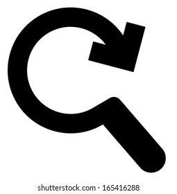 Magnifying glass and refresh arrow as search again symbol