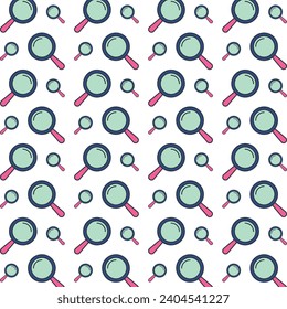 Magnifying glass repeating smart trendy seamless pattern colorful background