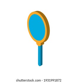 magnifying glass reseacrh discovery vector illustration isometric icon isolated