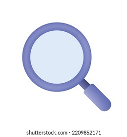 Magnifying Glass. Research, discovery, search, zoom, analysis concept. 3D style vector magnifying glass icon.   .