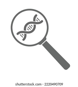 magnifying glass research dna icon