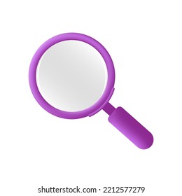 Magnifying glass. Research, search, analysis concept. 3d vector icon.