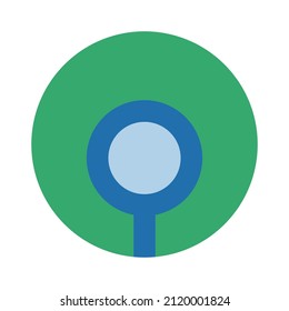 Magnifying glass round icon. Vector.