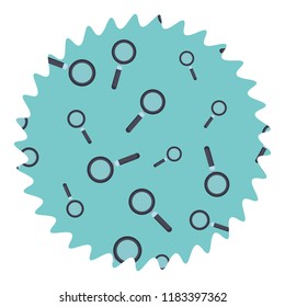 Magnifying glass round label