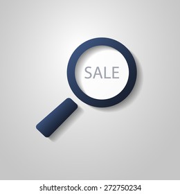 Magnifying Glass with Sale Text - Find the Best Offer