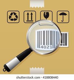 Magnifying glass scanning barcode