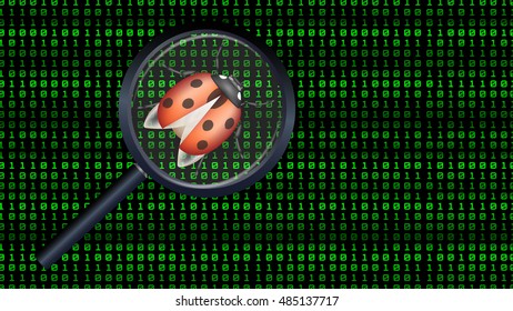 magnifying glass scanning and found bug