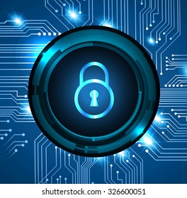 Magnifying Glass scanning and identifying a computer virus. Anti virus protection and computer security concept. PC. one zero. scan. technology digital website internet web. lock, key, Padlock