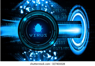 Magnifying Glass scanning and identifying a computer virus. Anti virus protection and computer security concept. PC. one zero. scan. technology digital website internet web. lock, key, Padlock