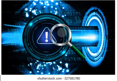 Magnifying Glass scanning and identifying a computer virus. Anti virus protection and computer security concept. PC. one zero. scan. technology digital website internet web. lock, key, Padlock