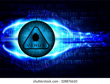 Magnifying Glass scanning and identifying a computer virus. Anti virus protection and computer security concept. PC. one zero. scan. technology digital website internet web. lock, key, Padlock