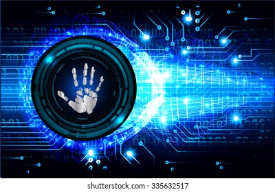 Magnifying Glass scanning and identifying a computer virus. Antivirus protection security concept. PC. vector. scan. technology digital website internet web. scanning. Hand print.