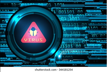 Magnifying Glass scanning and identifying a computer virus. Antivirus protection and computer security concept. PC. vector one zero. scan. technology digital website internet web. lock, key, Padlock