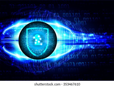 Magnifying Glass scanning and identifying a computer virus. Anti virus protection and computer security concept. PC. one zero. scan. technology digital website internet web. lock, key, Padlock. vector