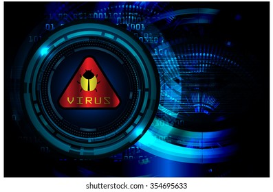 Magnifying Glass scanning and identifying a computer virus. Antivirus protection and computer security concept. PC. vector one zero. scan. technology digital website internet web. Binary digit.