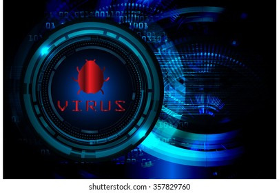 Magnifying Glass scanning and identifying a computer virus. Anti virus protection and computer security concept. PC. one zero. scan virus. technology digital website internet web. lock, key, Padlock