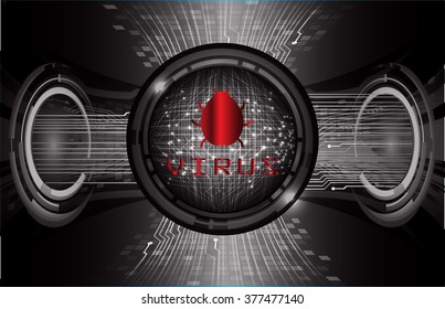 Magnifying Glass scanning and identifying a computer virus. Antivirus protection and computer security concept. PC. vector one zero. scan. technology digital website internet web