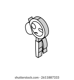 magnifying glass school character isometric icon vector. magnifying glass school character sign. isolated symbol illustration