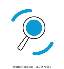 Magnifying glass school tool icon. Vector illustration