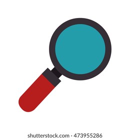 magnifying glass science and investigation tool vector illustration