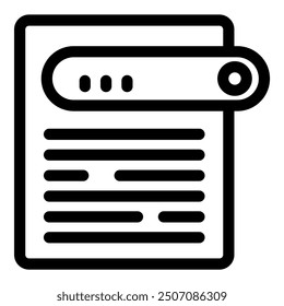 Magnifying glass scrolling through search bar on document icon representing online research and analysis