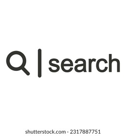 Magnifying glass search button icon. Search bar vector illustration