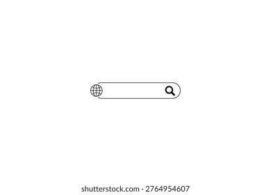 A magnifying glass search button and a microphone icon for voice search in the search bar Vector.