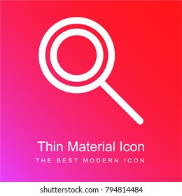 Magnifying glass search button red and pink gradient material white icon minimal design
