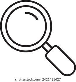 magnifying glass search button symbol. line style