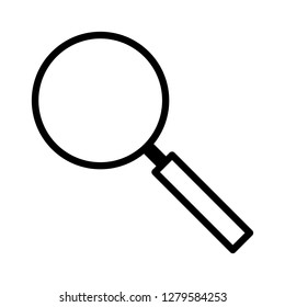 Magnifying glass search or detective investigation line art vector icon for apps and websites