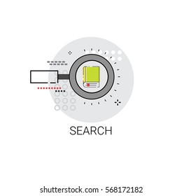 Magnifying Glass Search Digital Content Information Icon Vector Illustration