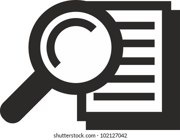 Magnifying glass - Search the document. Vector illustration