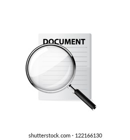 Magnifying glass - Search the document. Vector illustration