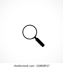 Magnifying glass Search, flat icon isolated on white background