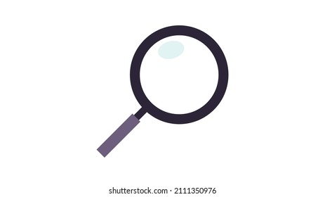 Magnifying glass and search flat vector illustration.
