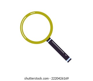 Magnifying glass and search flat vector illustration.
