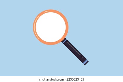 Magnifying glass and search flat vector illustration.
