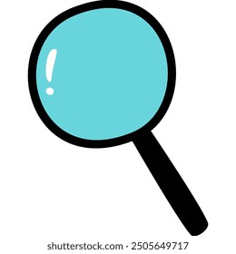 magnifying glass, search glass, flat vector illustration, isolated on white background