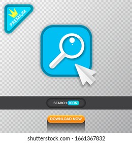 Magnifying glass or search icon button vector illustration. flat vector graphic loupe mobile app logo design template isolated on transparent background.
