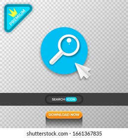 Magnifying glass or search icon button vector illustration. flat vector graphic loupe mobile app logo design template isolated on transparent background.