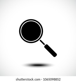 Magnifying glass or search icon, flat vector graphic on isolated background. Vector illustration