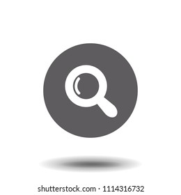 Magnifying glass or search icon, flat vector graphic on isolated background.