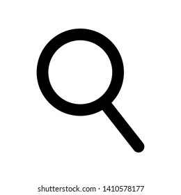 Magnifying glass or search icon. Flat magnifier or search icon, for use in web design, ui, program, app, software and more.