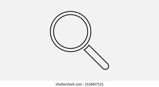 Magnifying glass or search icon, flat vector graphic on isolated background. Outline icon