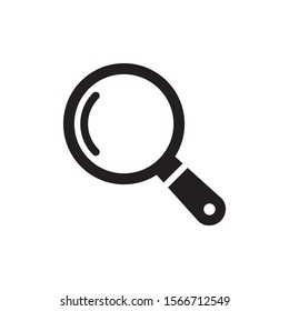 Magnifying glass or search icon, flat vector graphic on isolated background.