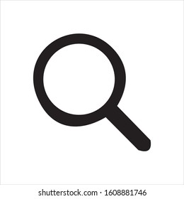 Magnifying glass or search icon, flat vector graphic on isolated background